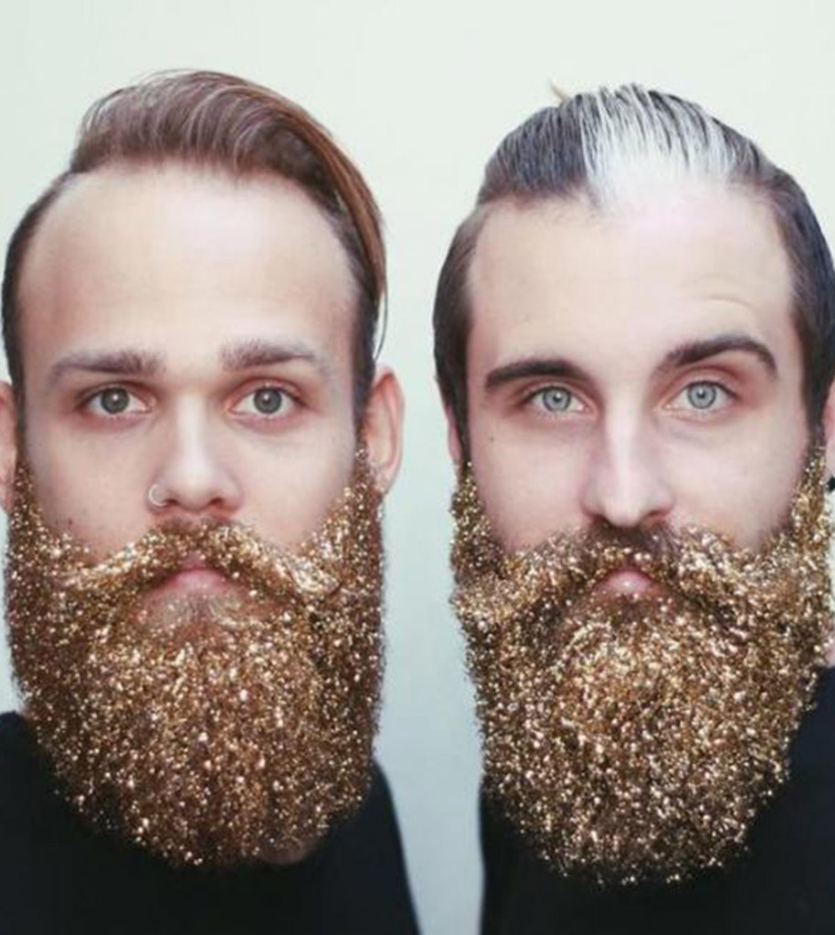 glitterbaard goud bewerkt