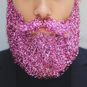 glitterbaard roze